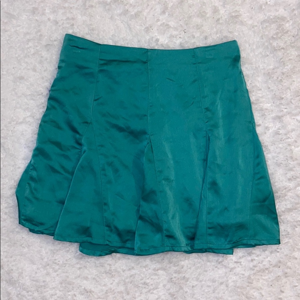 Green Pleated Skirt